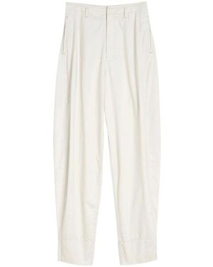 Lemaire Weiße Haken Reißverschluss Hose