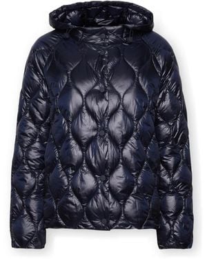 Elena Miro Jassen ,Blauw ,Nylon Lichtgewicht Gewatteerde Nylon Donsjack