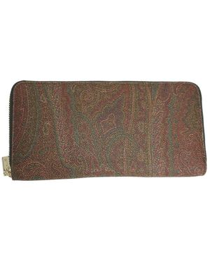 Etro Paisley Jacquard Reißverschlussbrieftasche - Braun