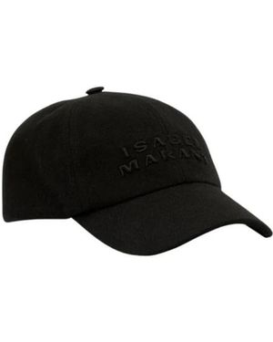 Isabel Marant Schwarze Baumwollkappe Mit Logo-Stickerei