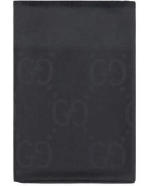 Gucci Accessoires ,Zwart ,Wol Gg Patroon Wollen Sjaal