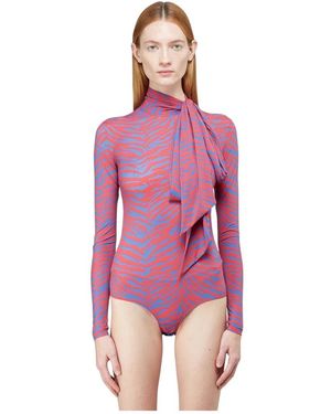 MM6 by Maison Martin Margiela Body Mit Zebra-Print Und Schleife - Lila
