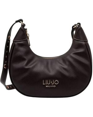 Liu Jo Tassen ,Bruin ,Leer Hobo Bag - Zwart
