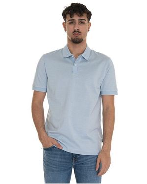 BOSS Poloshirt Mit Kurzen Ärmeln Und Fliesenmuster - Blau
