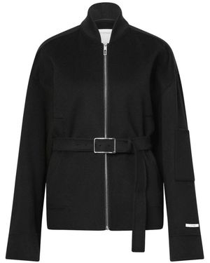 Sportmax Hoodies & Sweatvesten ,Zwart ,Wol Zip-Throughs
