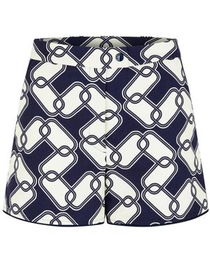 Moncler Shorts Met Abstracte Print - Blauw
