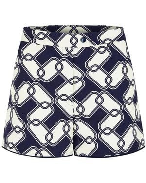 Moncler Shorts Met Abstracte Print - Blauw