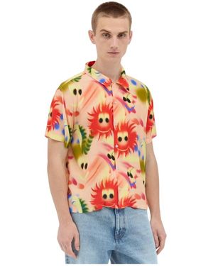 Brain Dead Short Sleeve Shirts - Red
