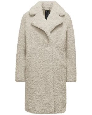 Bomboogie Krul-Effect Sherpa Fleece Jas Met Revers - Naturel