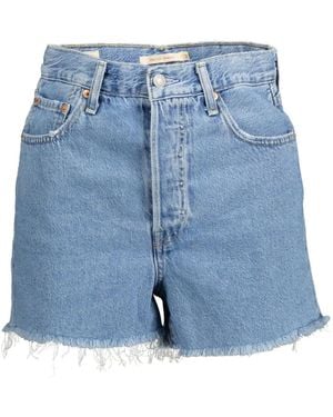Levi's Shorts denim chic con orlo sfrangiato - Blu