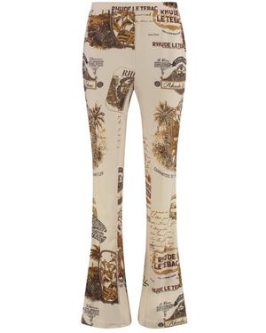 Rhude Wide Trousers - Neutro