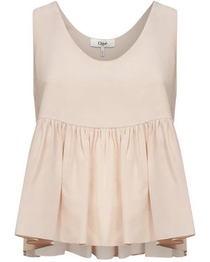Chloé Sleeveless Tops - Natural