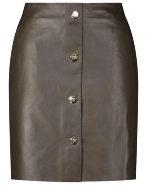 Riani Elegante Leren Mini Rok - Grijs