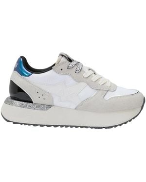 Sun 68 Schoenen ,Wit ,Big Stargirl Mix Materials - Grijs
