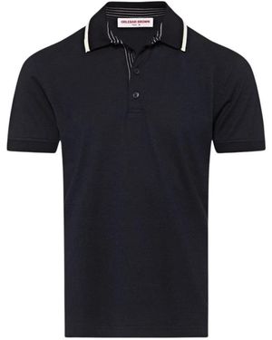 Orlebar Brown Tops ,Blauw ,Katoen Dominic Tipping Polo - Zwart