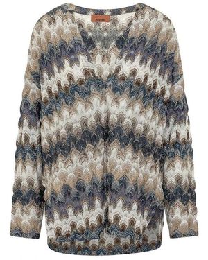 Missoni Truien & Vesten ,Veelkleurig ,V-Neck Truien - Grijs