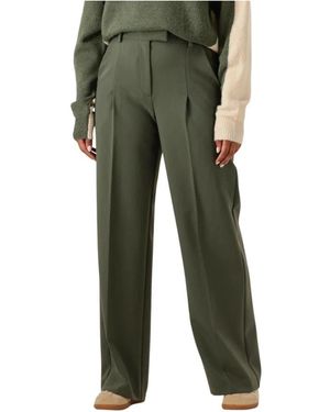 Another Label Grüne Plissee-Hose Für Stilvollen Herbst Und Winter