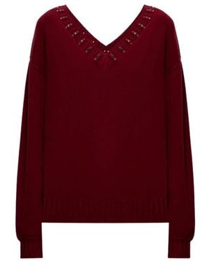 Twinset V-Neck Knitwear - Rouge