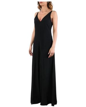 Manila Grace Jumpsuits & Playsuits ,Zwart ,Palazzo Jumpsuit Met V-Hals