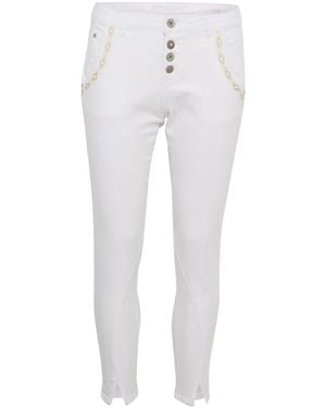 Cream Skinny Jeans - Blanco