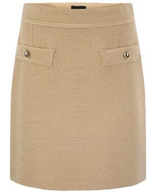 Fay Rokken ,Katoen Bouclé Mini Rok - Naturel