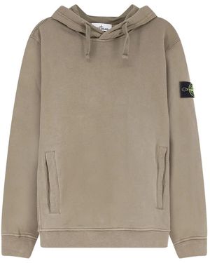 Stone Island Hoodies & Sweatvesten ,Groen ,Katoen Hoodie - Grijs