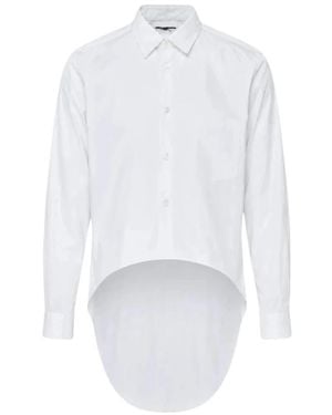 Comme des Garçons Hem-Shirt Mit Hohem Und Niedrigem Saum - Weiß