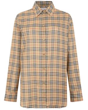 Burberry Langärmeliges Karomuster-Hemd - Natur