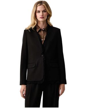 Twinset Jassen ,Zwart ,Polyester Single-Breasted Blazer