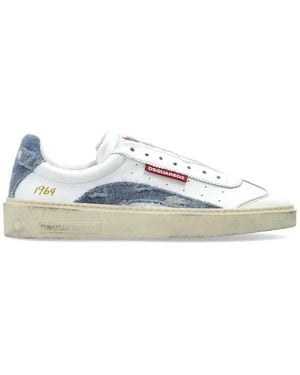 DSquared² Schoenen ,Wit ,Katoen Rider Sportschoenen - Blauw