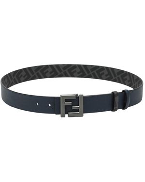 Fendi Accessoires ,Zwart ,Katoen Squared Ff Belt - Blauw