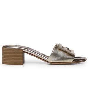 Fendi Heeled Mules - Yellow