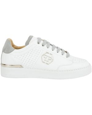 Philipp Plein Leder lo-top sneakers in weiß