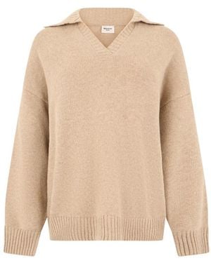 Weekend by Maxmara Truien & Vesten ,Wol Trui Van Scheerwol Met V-Hals - Naturel