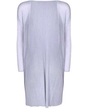 Issey Miyake Kleedjes ,Grijs ,Polyester Geplooide Cardigan - Paars