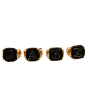 Dolce & Gabbana Goldfarbenes Messing Jazz Buchstaben Set - Schwarz