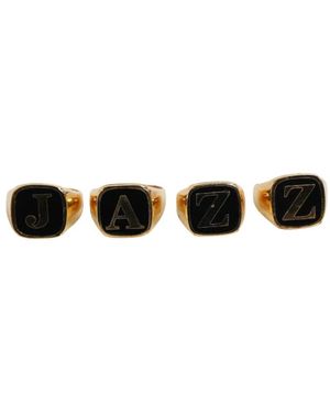 Dolce & Gabbana Goudkleurige Messing Jazz Letter Set - Zwart