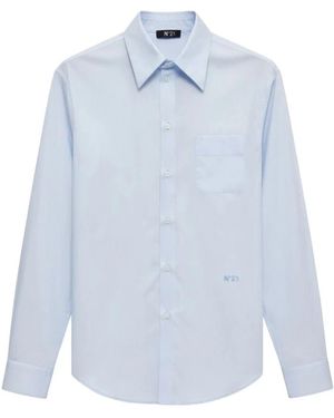 N°21 Overhemden ,Blauw ,Overhemd Met Opgestikte Zak