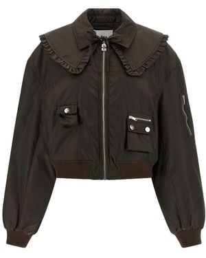 Ganni Bomber Jackets - Black