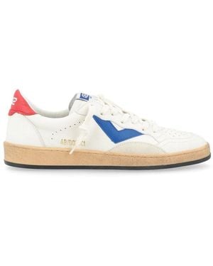 4b12 Weiß Rot Blau Leder Sneaker