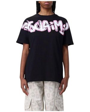 DISCLAIMER Stilvolles Graffiti Print Tee - Schwarz