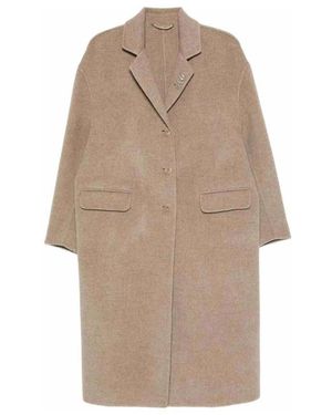 Ermanno Scervino Dubbelrijige Wollen Mix Jas - Naturel