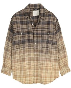 R13 Overhemden ,Veelkleurig ,Katoen Boyfriend Shirt - Naturel