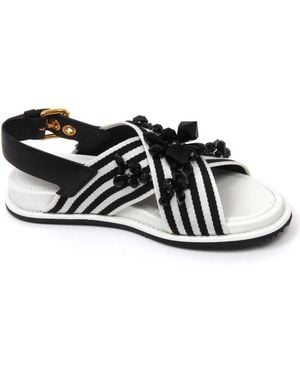 Car Shoe Flat Sandals - Black