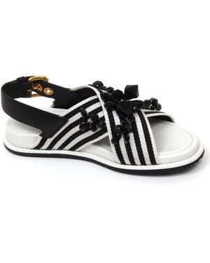 Car Shoe Flat Sandals - Black