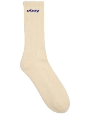 Obey Ondergoed ,Katoen Sports Logo Socks - Naturel