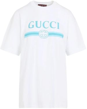 Gucci Logo Wit Katoenen T-Shirt