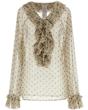 P.A.R.O.S.H. P.A.R.O..H. ,Overhemden ,Chiffon Chiffon Polka Dot Blouse - Naturel