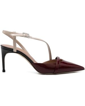 Malone Souliers Dunkelrote Stiletto-Absatz Slingback-Schuhe - Braun