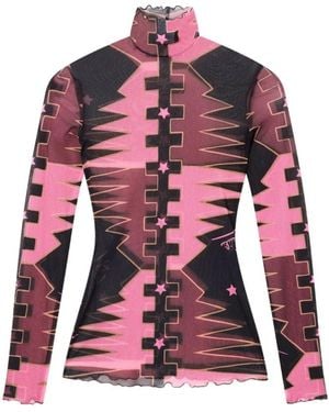 PUCCI 'Valdimontone' Tulle Top - Red